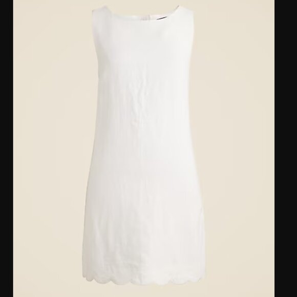 J. Crew Scalloped-trim shift dress in linen 3X NWT - Picture 1 of 2